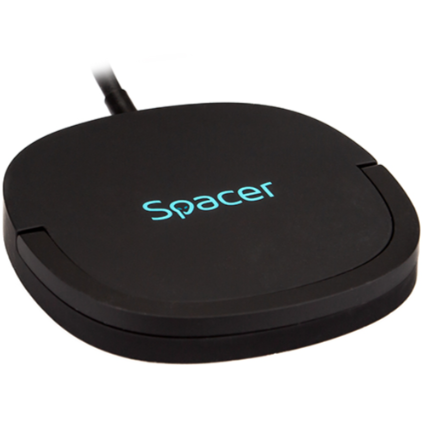 Incarcator Wireless Quick Charge 15W Qi Conector Type-C Negru