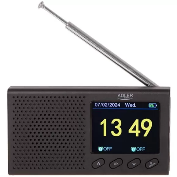 Radio Portabil Cu Ceas AD1198 Negru