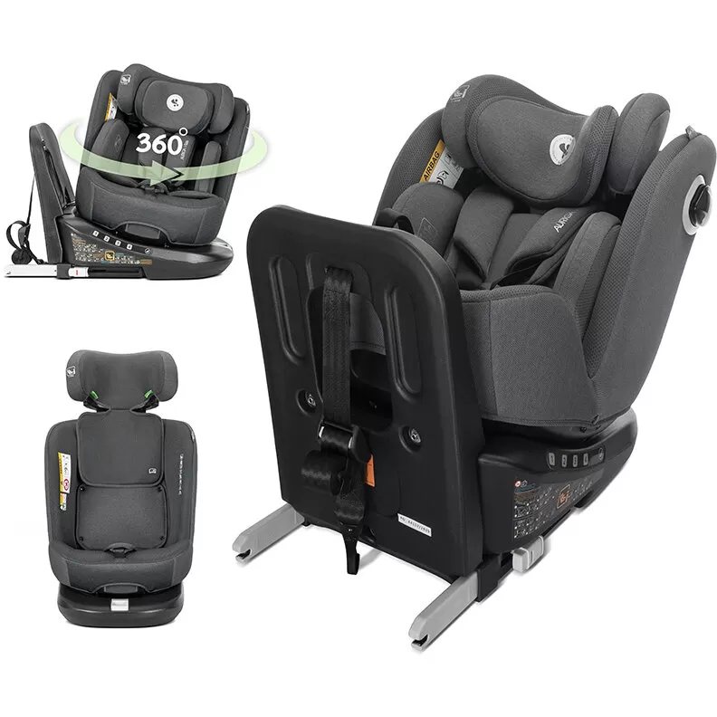 Scaun Auto Copii Auriga i-Size Isofix Anti Rebound Bar Rotativ 360 Grade SPS 0 Luni - 12 Ani 40-150CM Gri