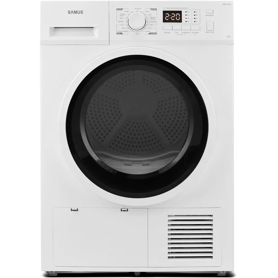Uscator de Rufe cu Pompa de Caldura SGDP-1024 10KG 16 Programe Reglare Nivel Uscare Clasa D Alb
