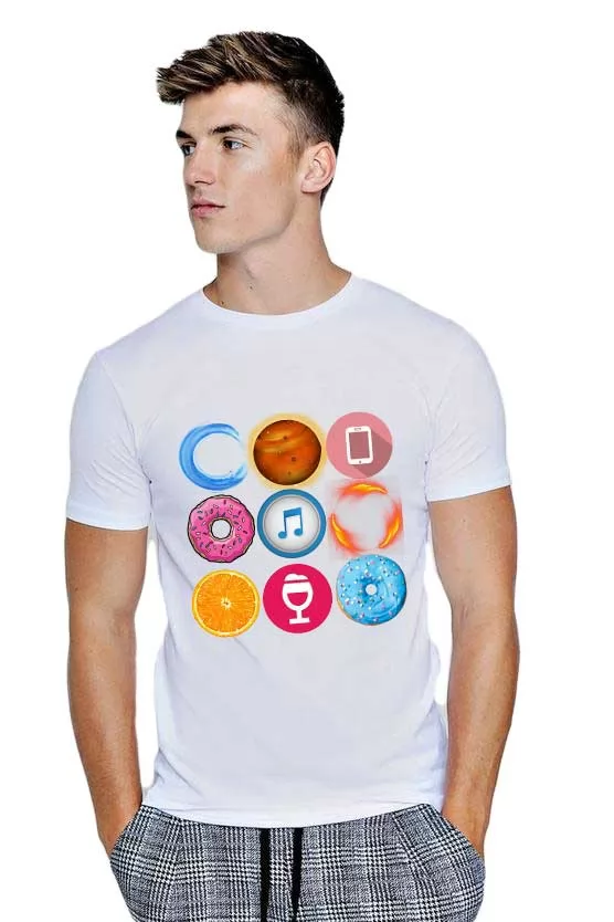Tricou barbati alb - Circle