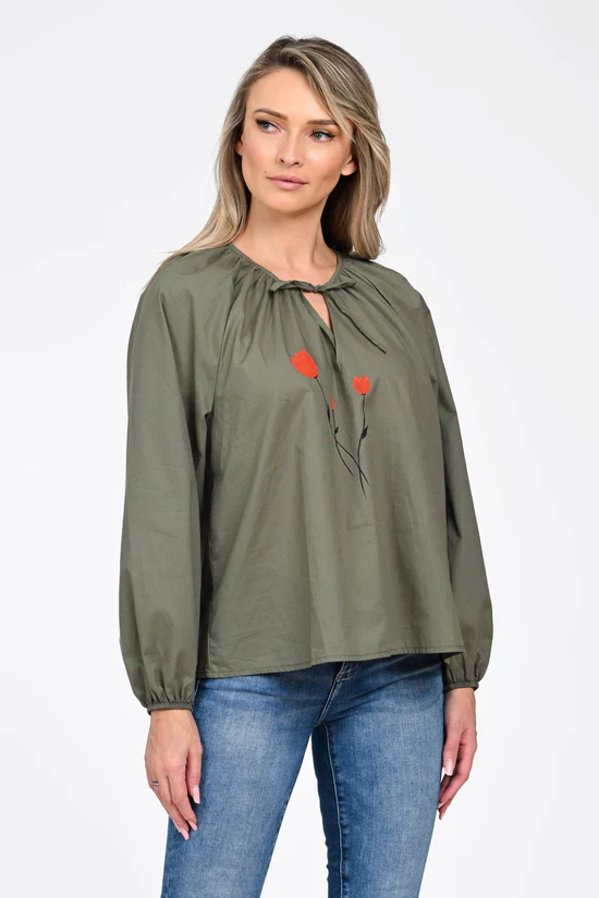 Bluza Dama, Eranthe, Boho, stil IE cu Pictura Realizata Manual V357A