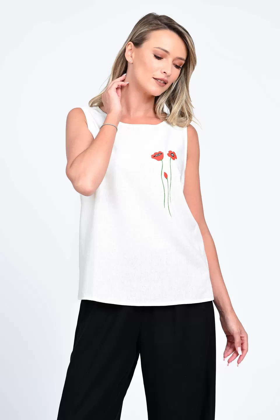 Bluza Dama, Eranthe, Garden Flowers, cu Pictura Realizata Manual V339