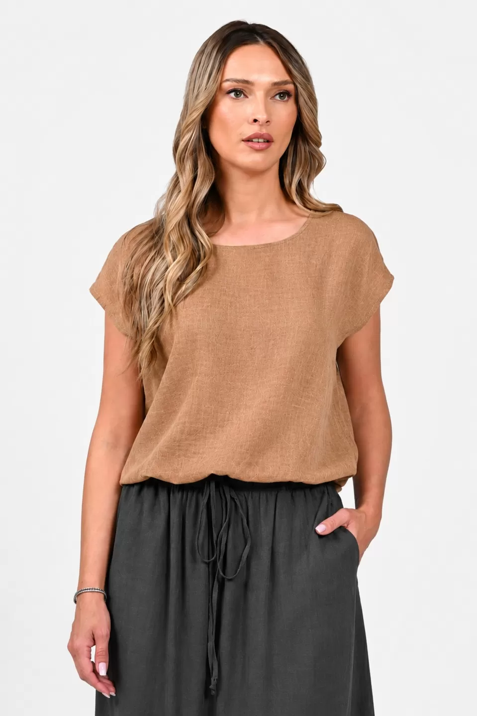 Bluza Dama, Eranthe, Kimono, de in, decolteu rotund, maneca kimono, elastic in talie V411