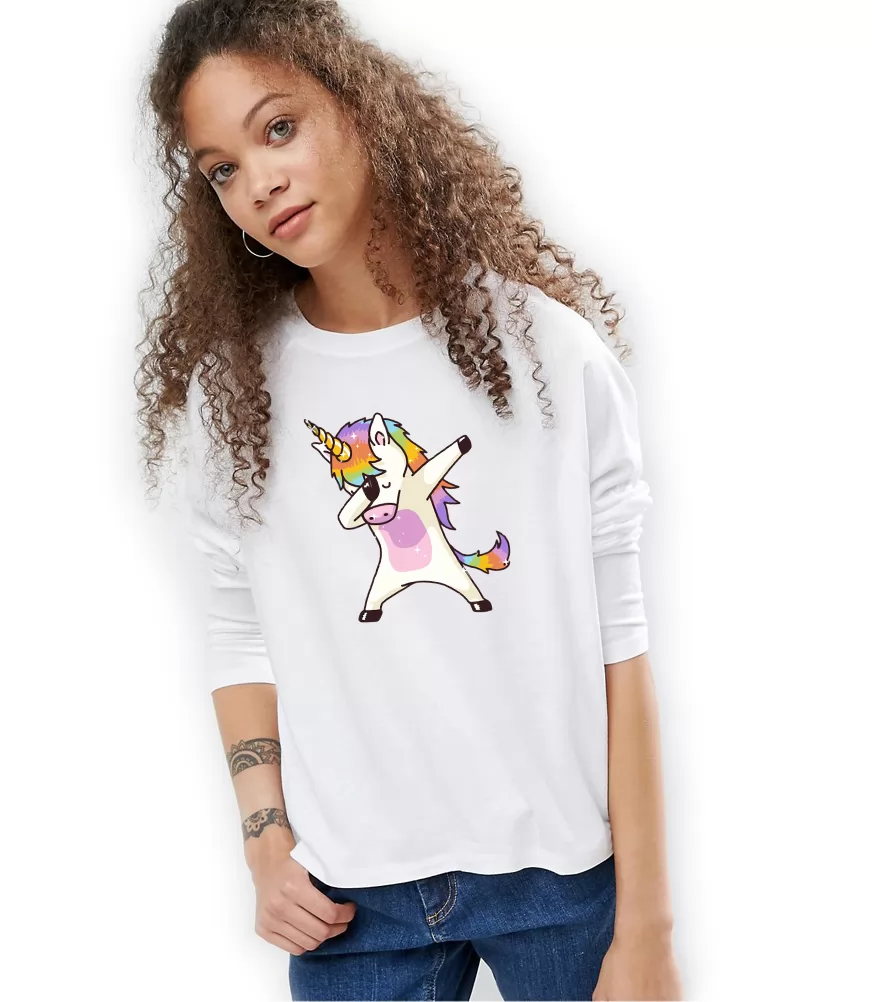 Bluza dama alba Cool Unicorn
