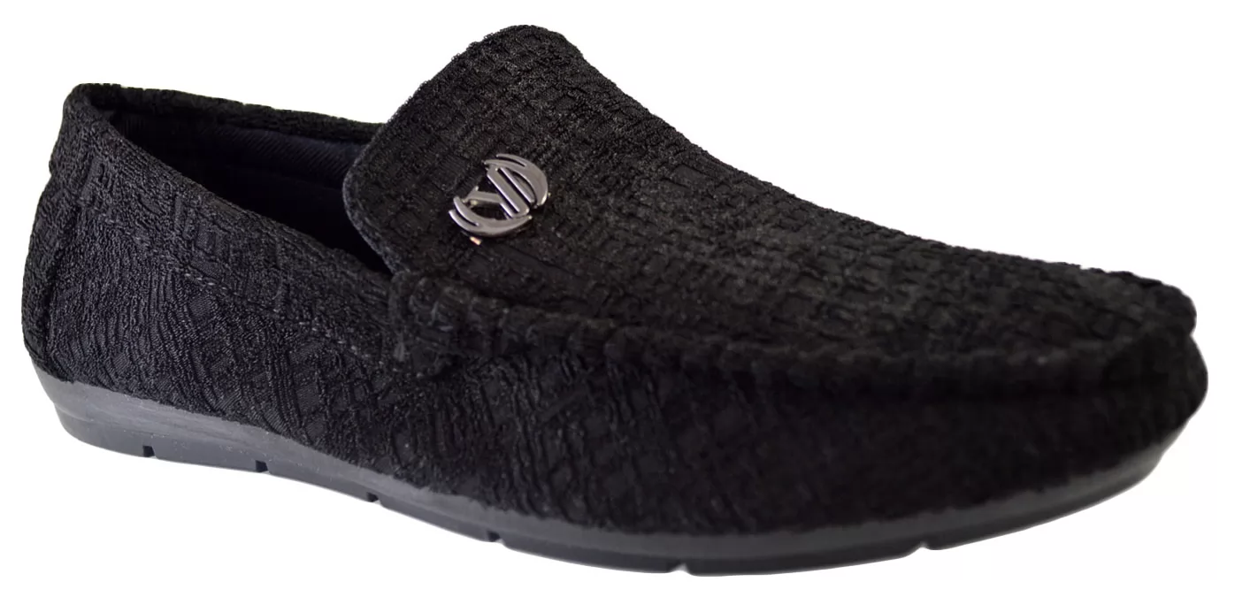 Mocasini barbati, Negri, din material textil