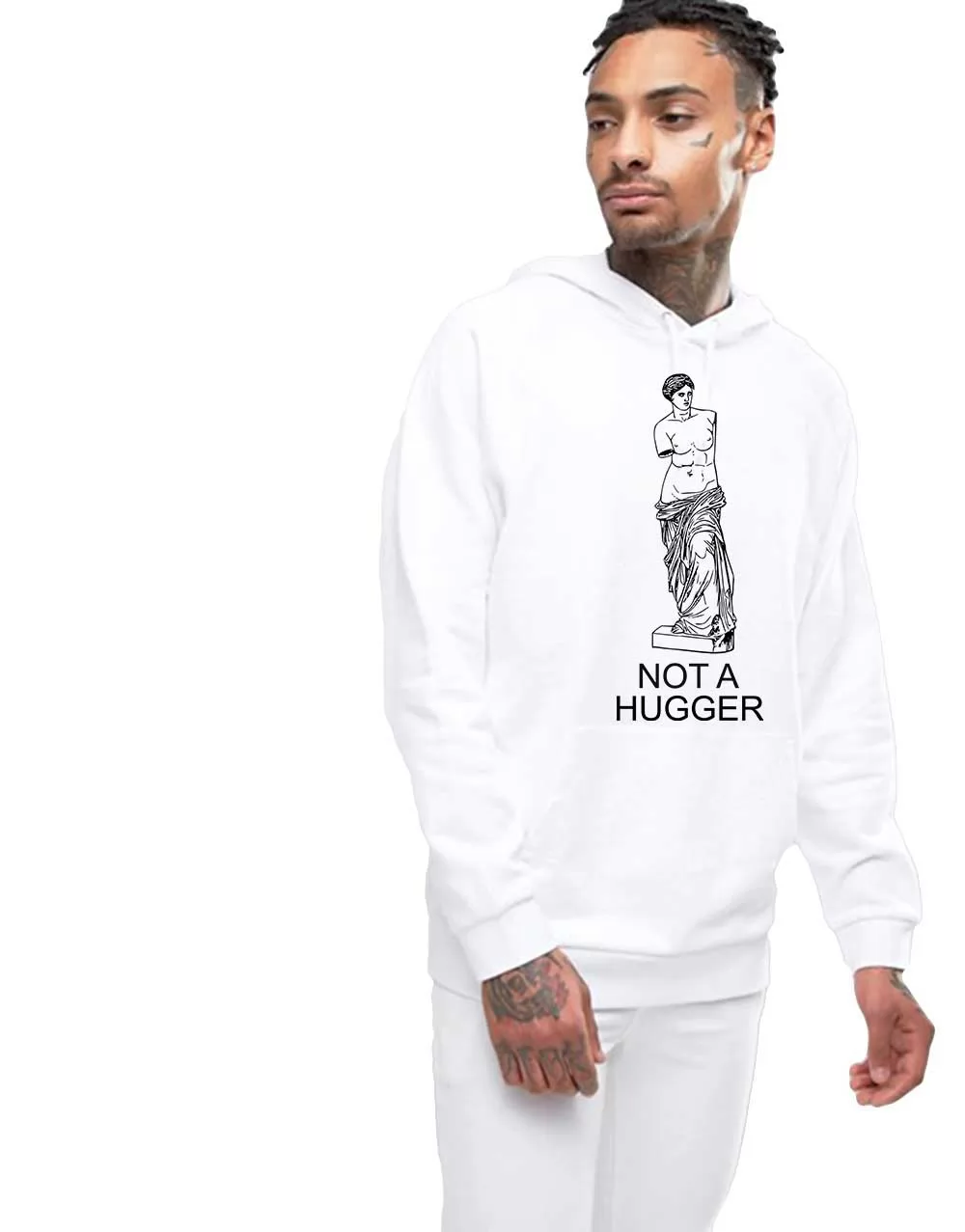 Hanorac Barbati Alb - Not a hugger