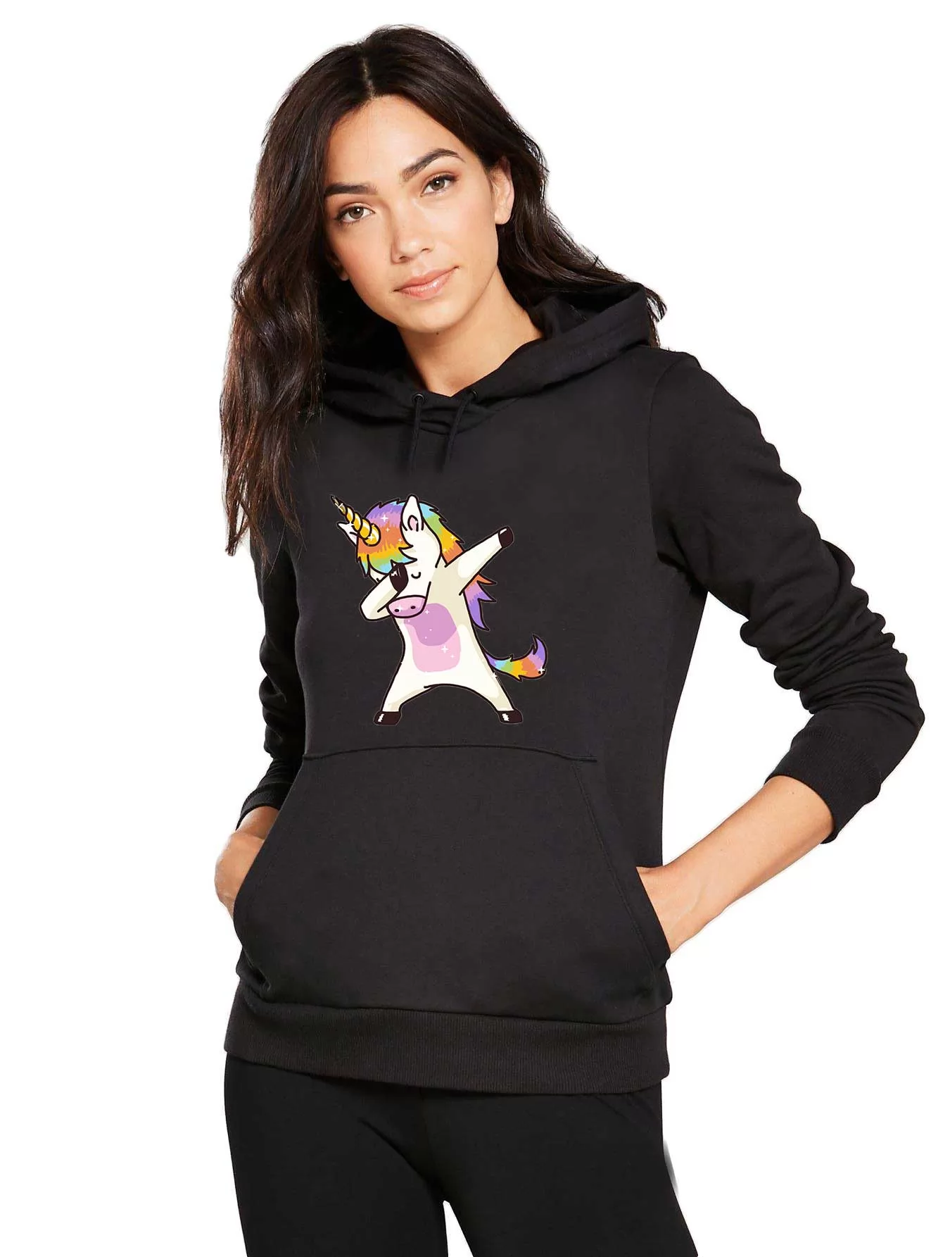 Hanorac dama negru - Cool Unicorn