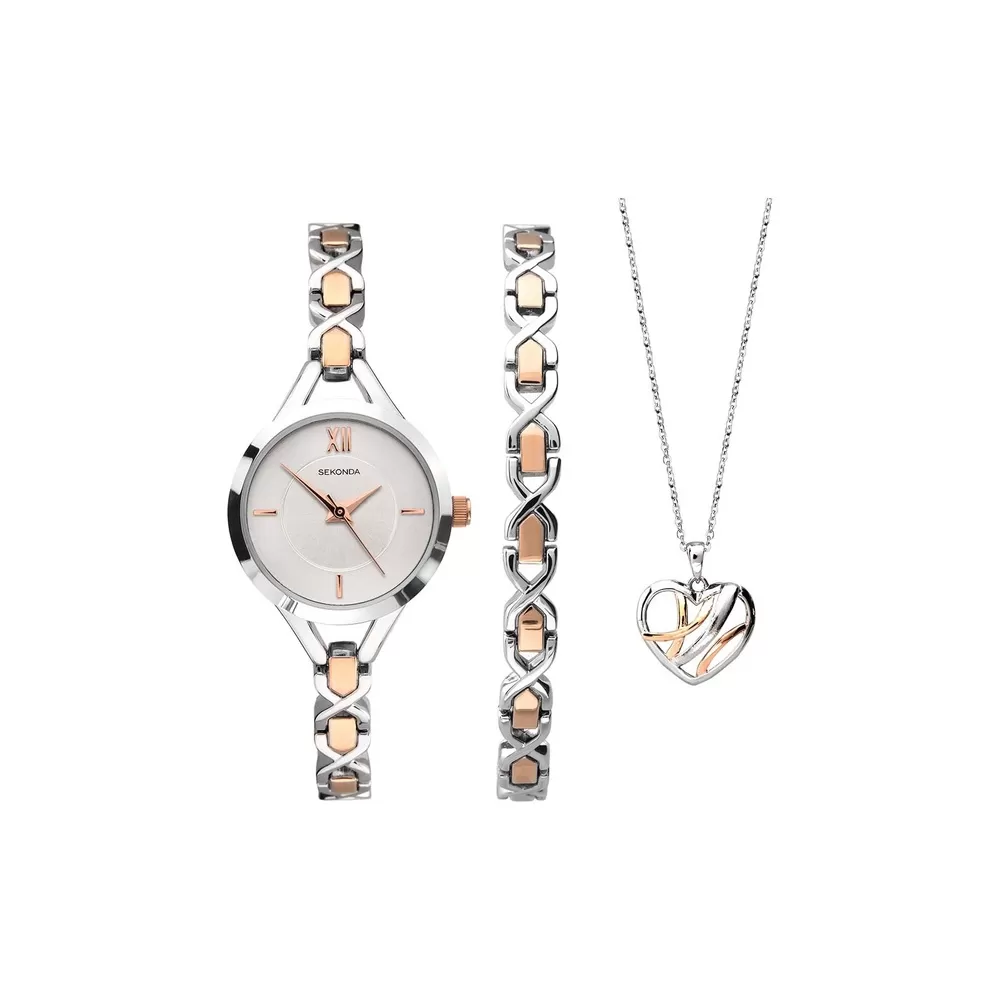 Ceas Barbati, Sekonda, Classic S-2982G, Set cu Pandantiv si bratara