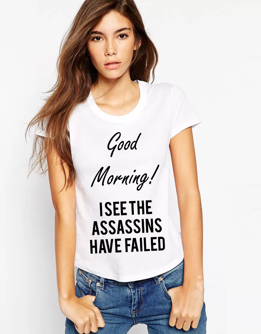 Tricou dama alb - Assassins faild