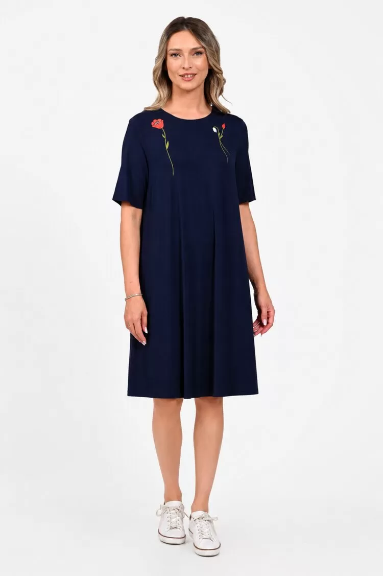 Rochie Dama, Eranthe, A-Line, cu Pictura Realizata Manual V396