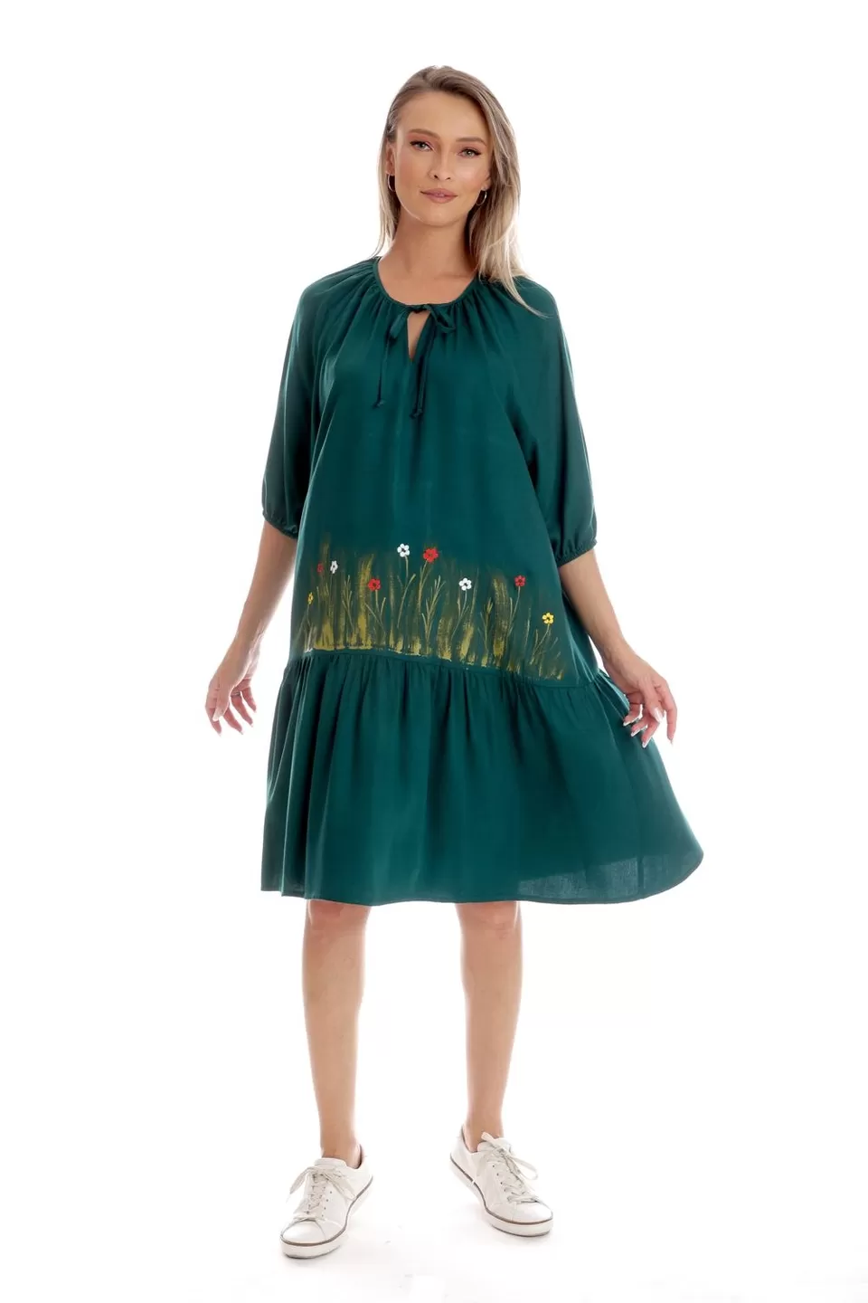 Rochie Dama, Eranthe, Boho Style, cu Pictura Realizata Manual V351