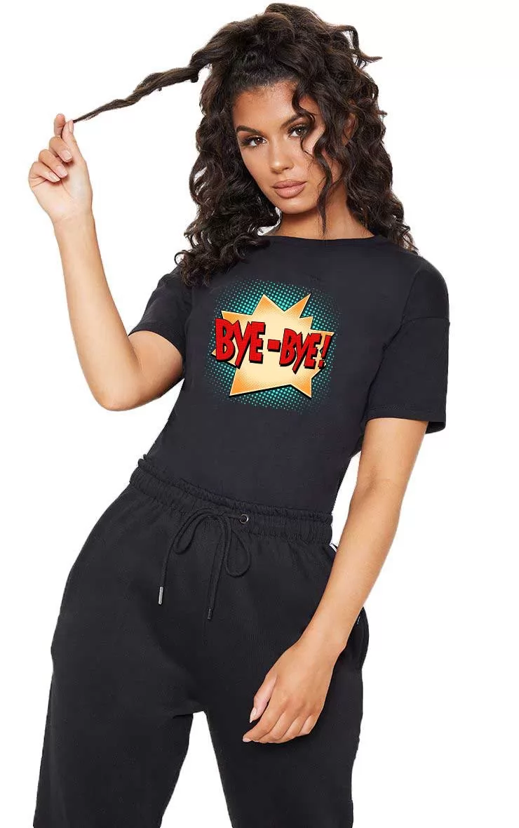 Tricou dama negru - Bye Bye