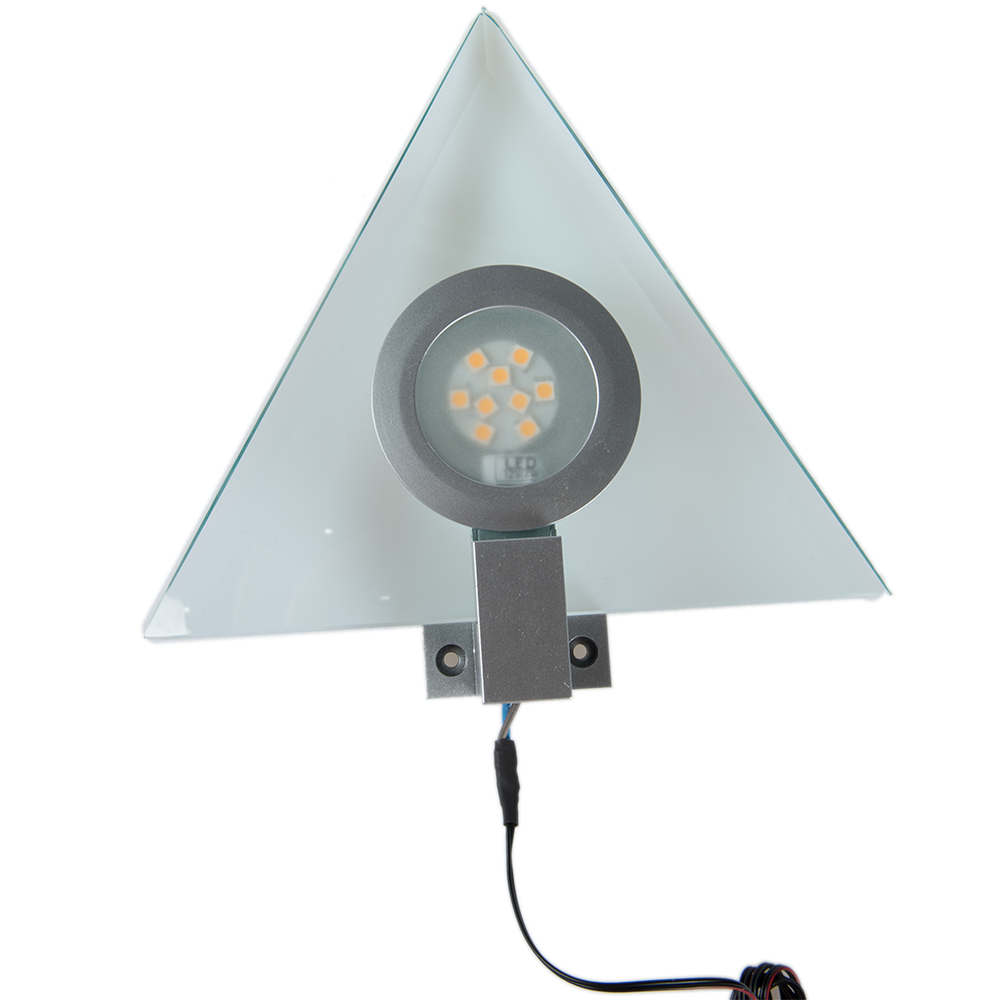 Spot LED triunghiular, 2W, sticla, lumina calda, IP22