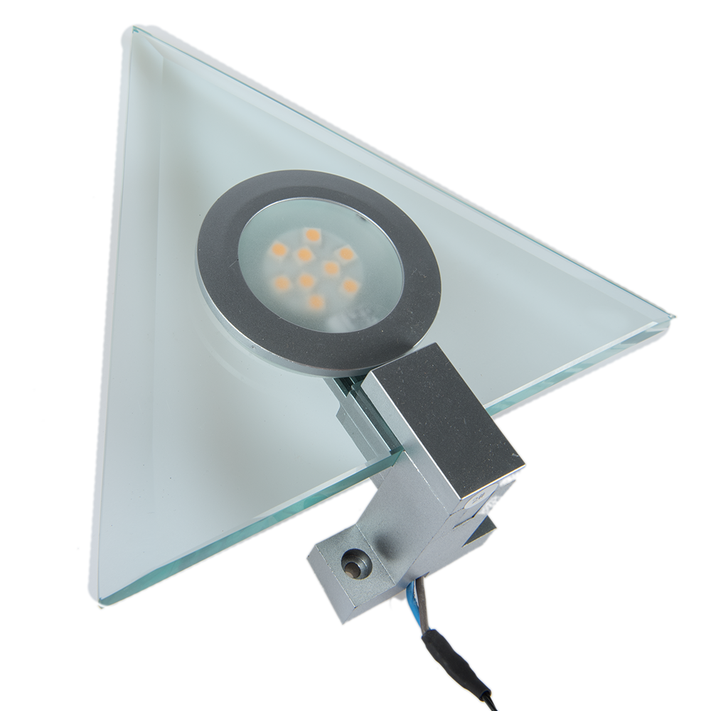 Spot LED triunghiular Fenix, sticla, 2W, lumina rece, IP22