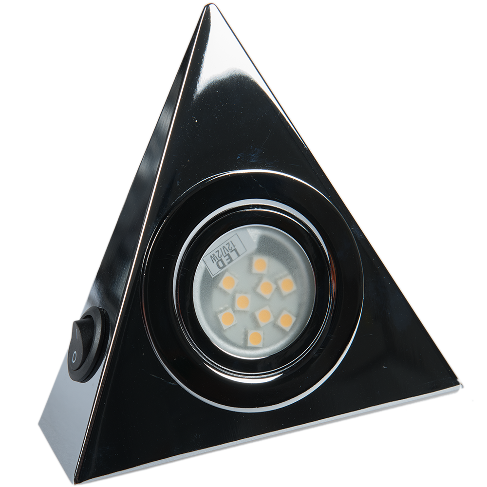 Spot LED piramidal, 2W, cromat, lumina calda, IP22