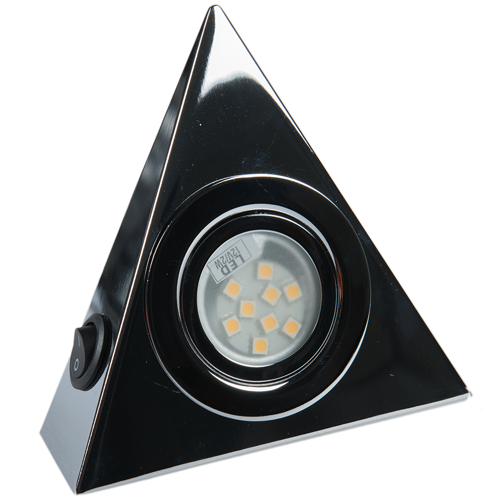 Spot LED piramidal, 2W, cromat, lumina rece, IP22