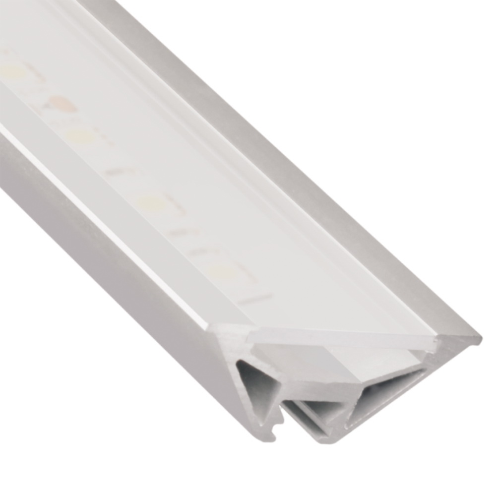 Profil triunghiular, aluminiu anodizat, plastic, 32 x 32 mm, 2 m