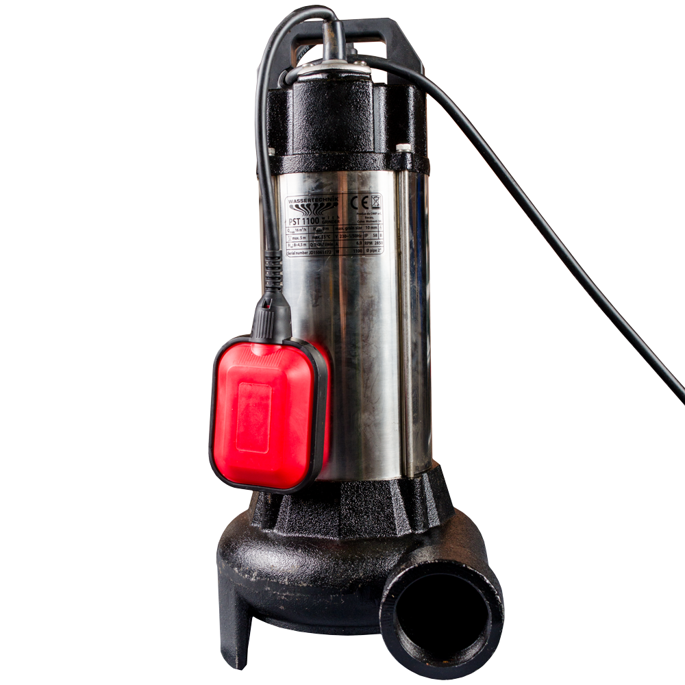 Pompa submersibila cu tocator ape reziduale, 1100W, 16020 l h, max. 10 mm