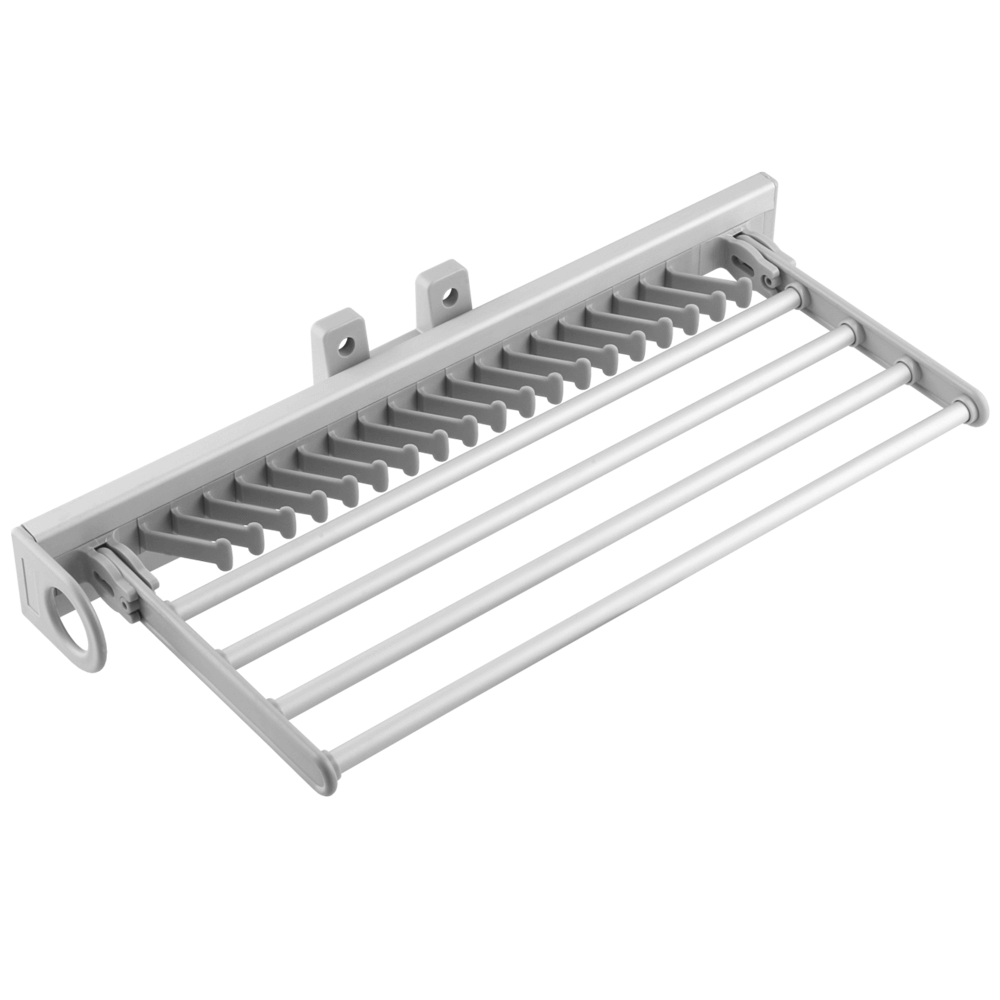 Suport pentru cravate si pantaloni cu glisiera cu bile, aluminiu plastic, argintiu mat, 460 x 183 x 200 mm