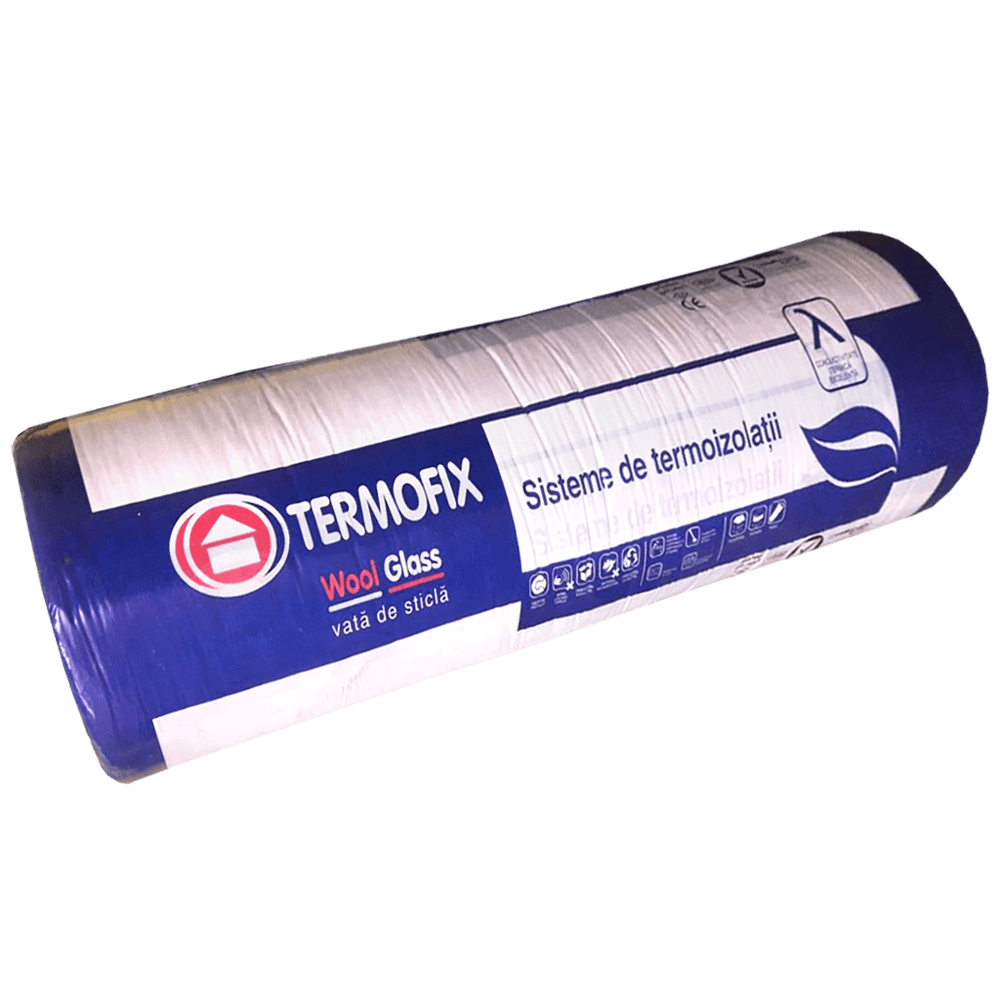 Vata minerala de sticla, Termofix, caserata, 100 x 7000 x 1200 mm, 8.4mp rola