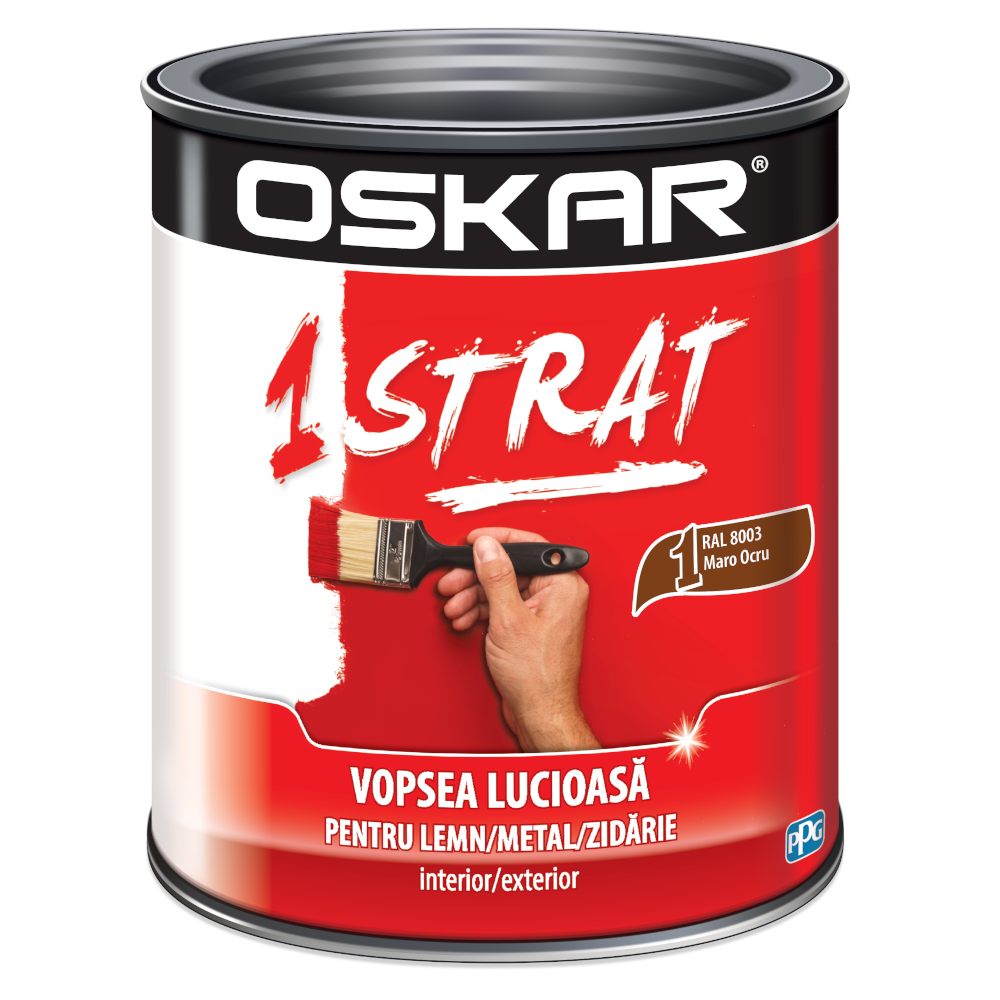 Email Oskar 1 strat, interior exterior, RAL 8003 maro ocru, 2.5 l