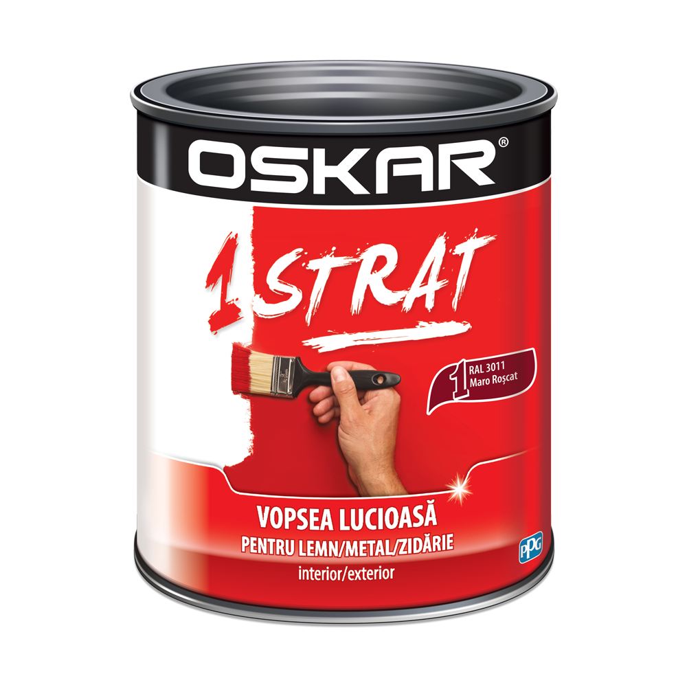 Email Oskar 1 strat, interior exterior, RAL 3011 maro roscat, 0.75 l