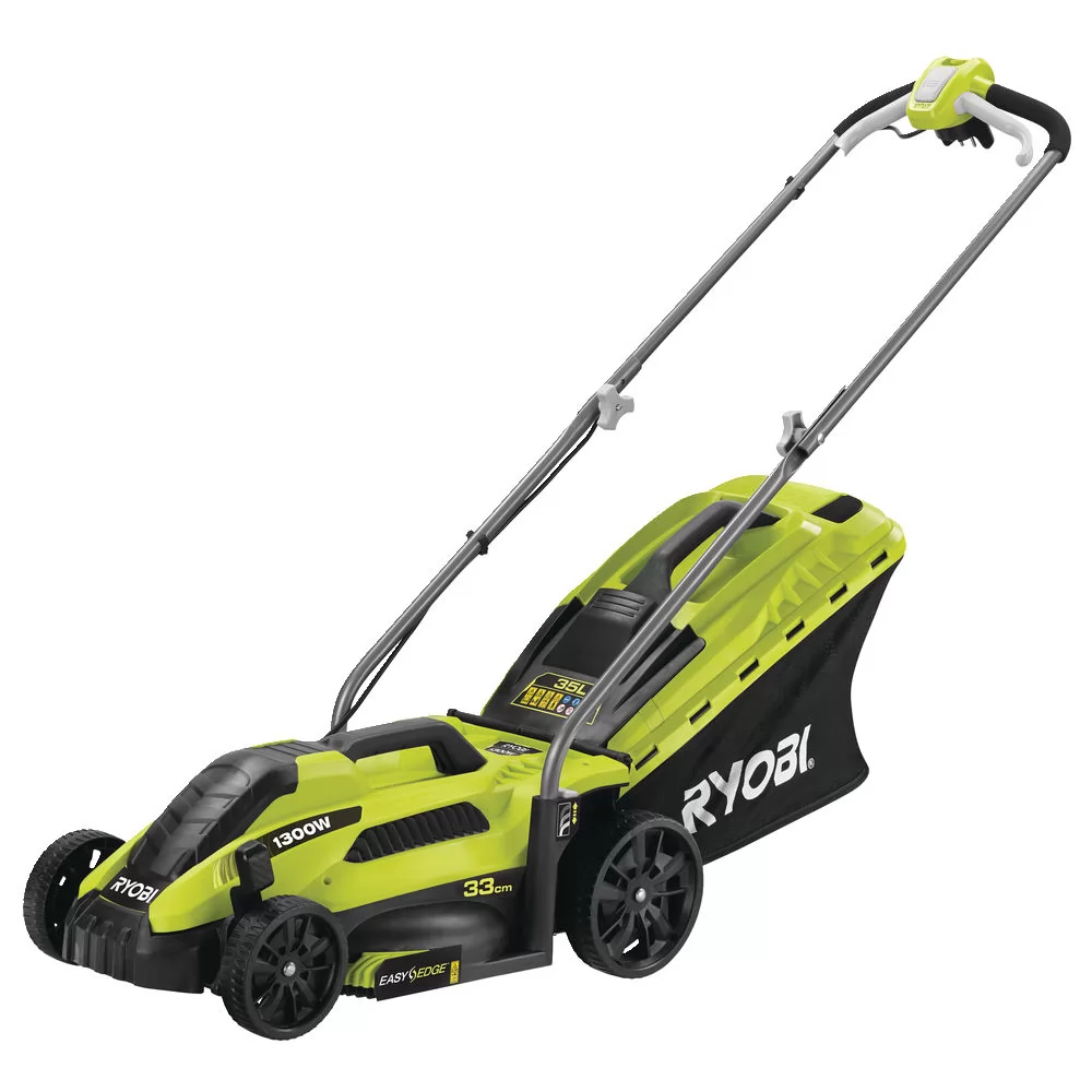 Masina de tuns iarba Ryobi RLM13E33S, motor electric, 1300 W, latime taiere 33 cm, capacitate cos colector 35 l