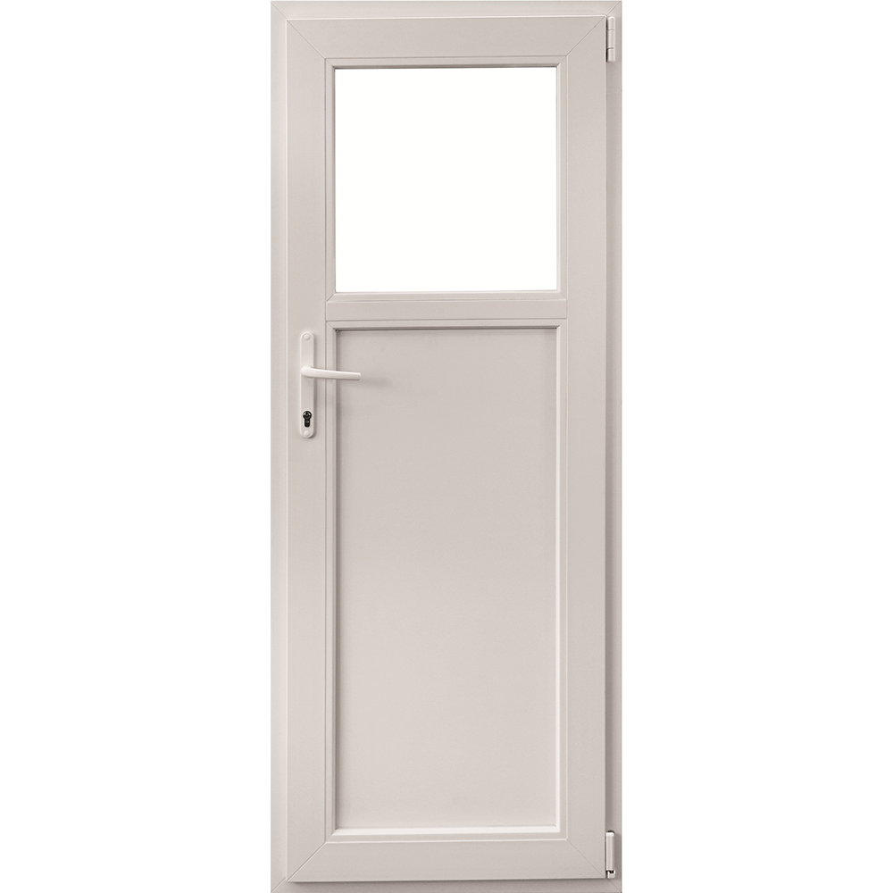 Usa PVC secundara, alb, 76 x 204 cm, dreapta, geam 1 3