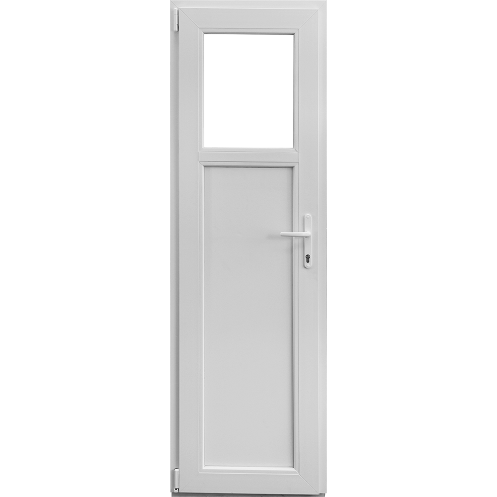 Usa PVC tehnica, alb, 76 x 204 cm, stanga, geam 1 3