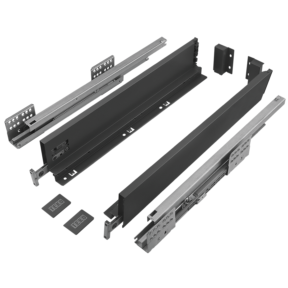 Sistem pentru sertar, Teko Slim, antracit, slim, 40 kg, H 86 mm, 400 mm