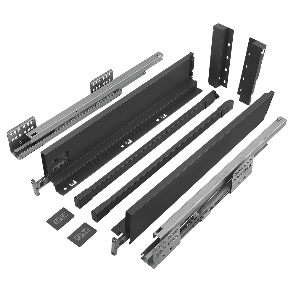 Sistem pentru sertar, Teko Slim, antracit, slim. 40 kg, H 167 mm , 400 mm