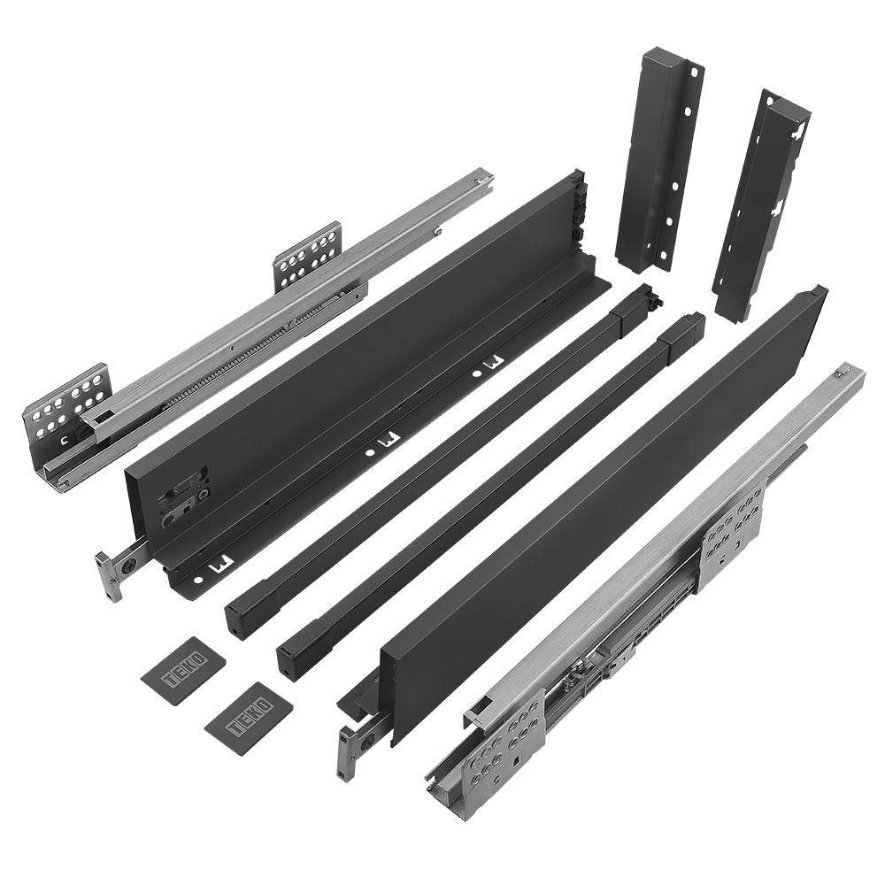 Sistem pentru sertar, Teko SLIM, antracit, 40 kg, 400 mm