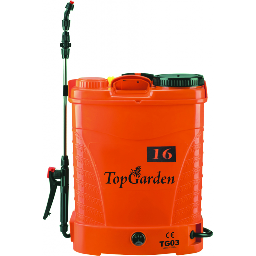 Vermorel cu acumulator TopGarden, 12V 8Ah, 16L
