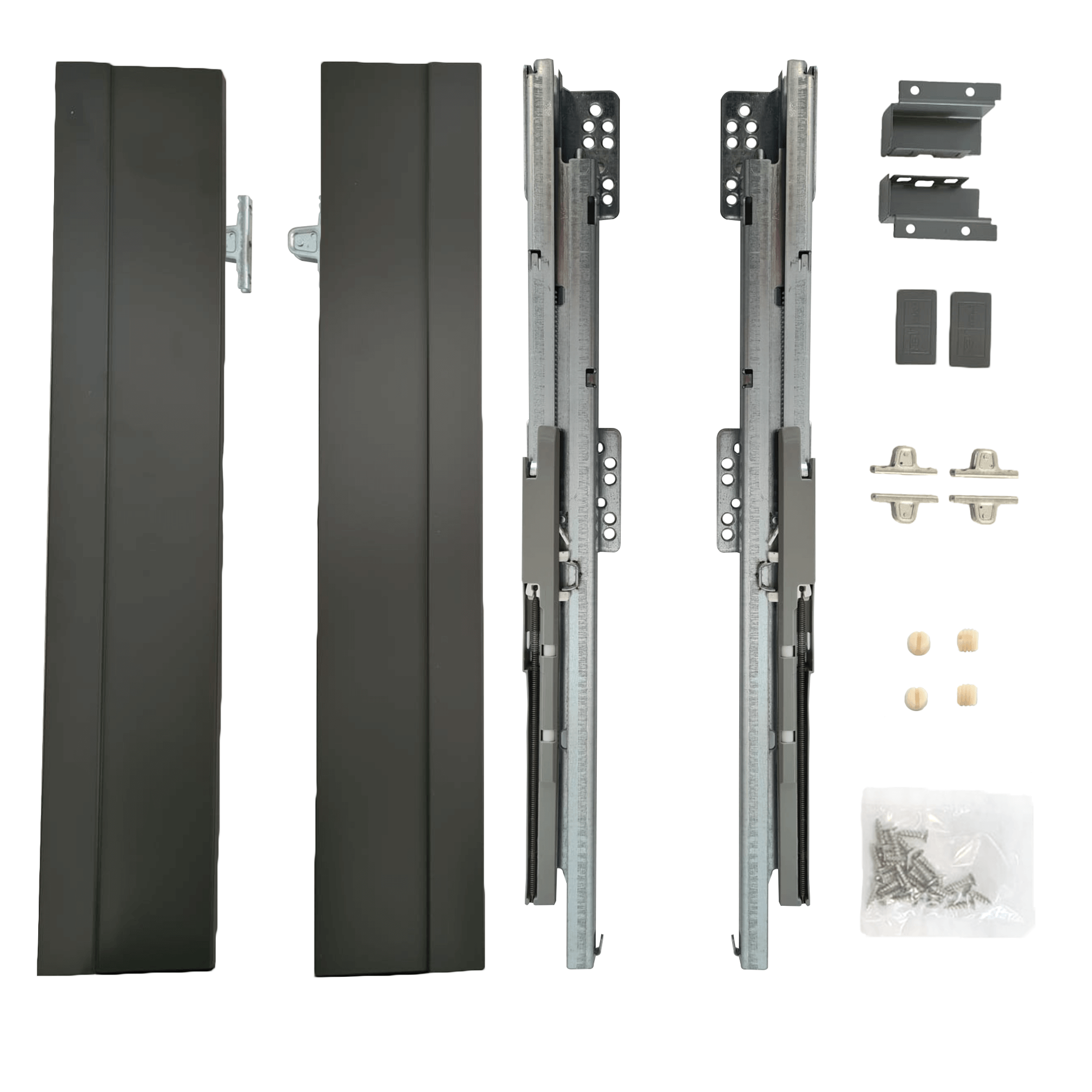 Set sertar FGV TEN2, metal, antracit, 45 kg, H 90 mm, 500 mm