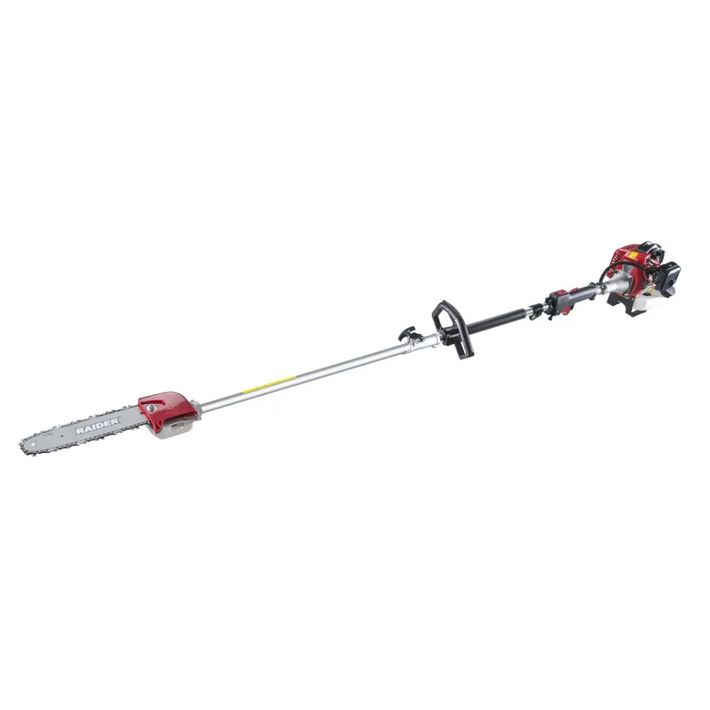 Drujba motofierastrau cu lant Raider, benzina, motor in doi timpi, negru rosu, 700 W, lungime sina 25 cm