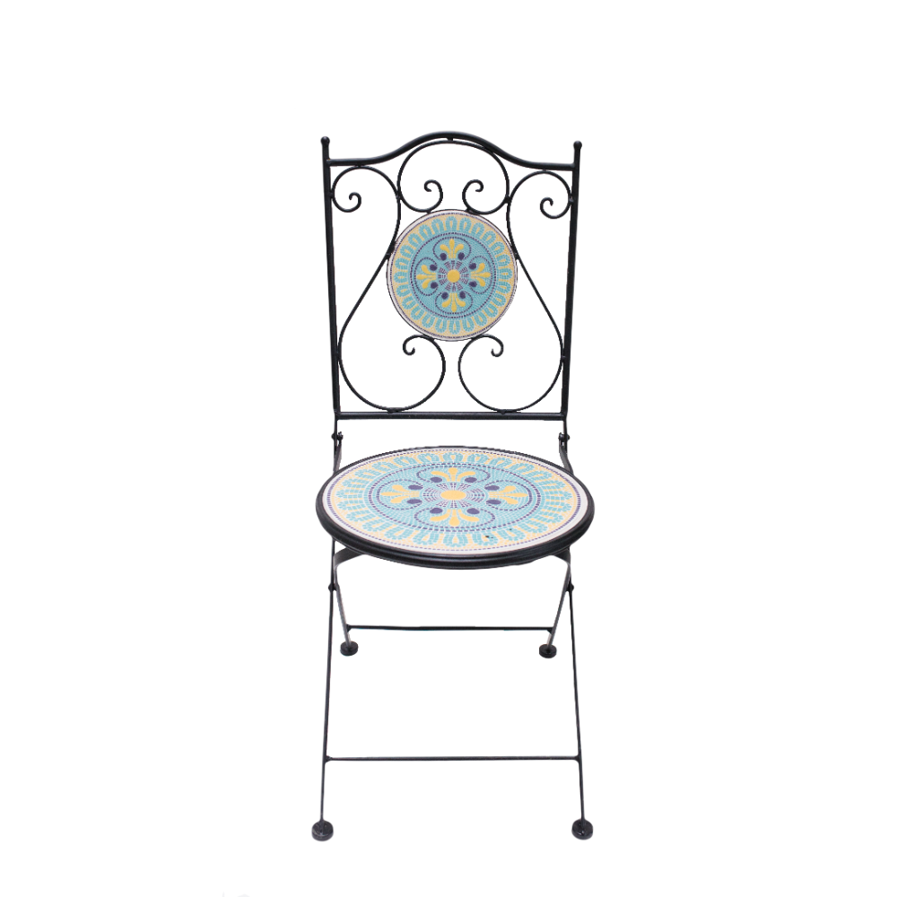 Scaun terasa cu sezut rotund Mozaic HK155069, diametru 38 cm, 92 cm