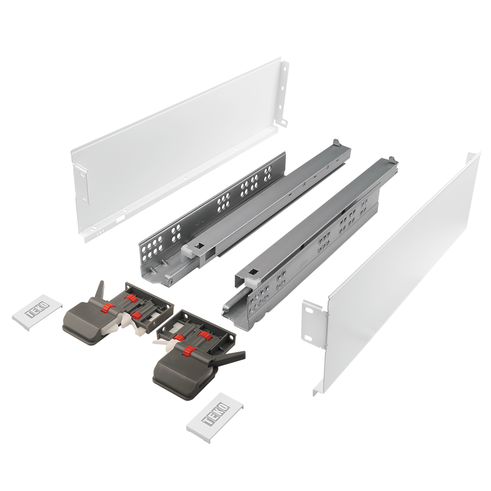 Set pentru sertar�Teko Extra Slim, otel si plastic, alb, 35 kg, 500 cm