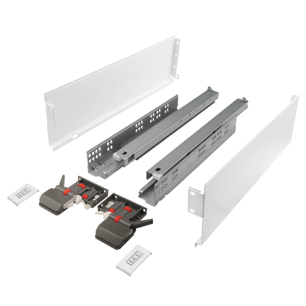 Set sertar Teko Extra - Slim, otel si plastic, alb, 35 kg, 450 mm