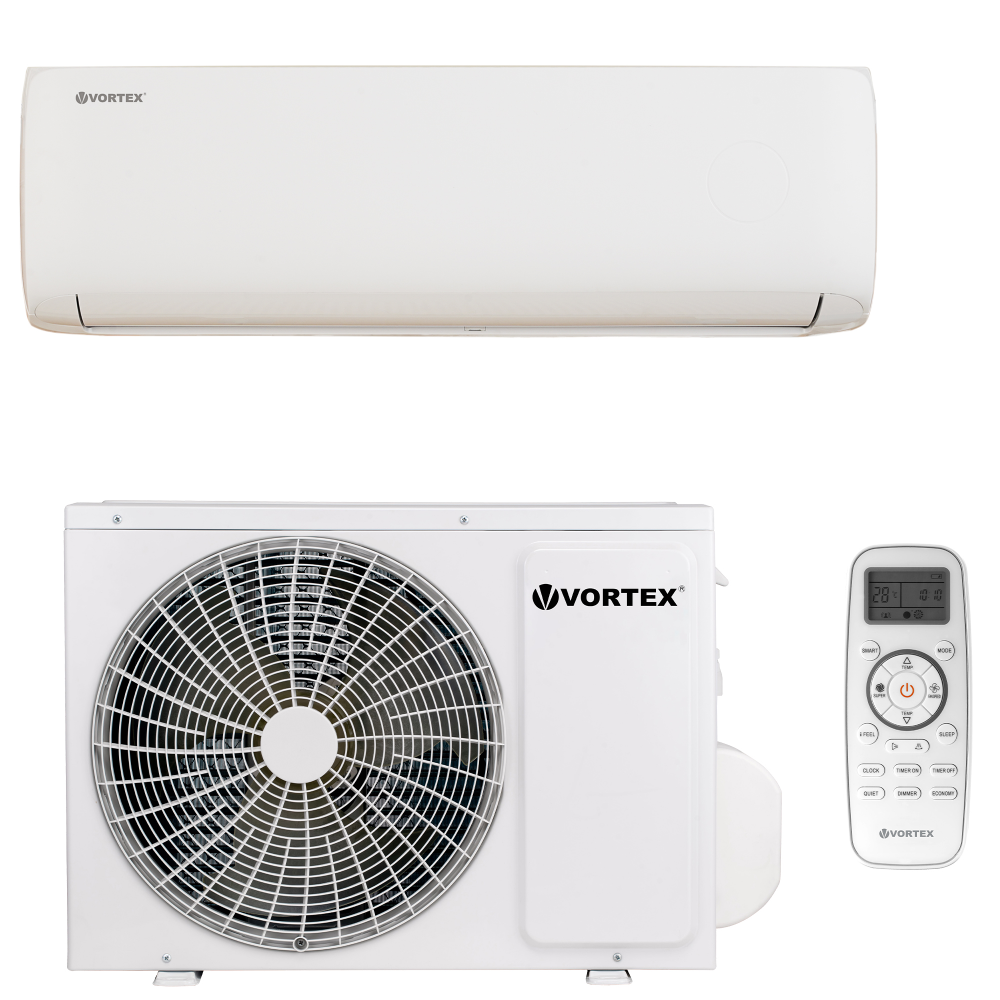 Aer conditionat Vortex VAIH12FV, 12000 BTU, Wi-Fi incorporat, inverter, kit instalare inclus, alb