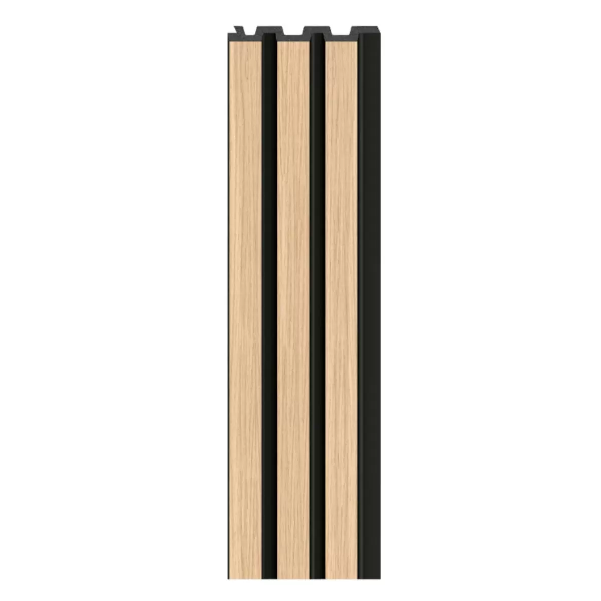 Panou decorativ riflaj Linerio M-Line, spuma polimerica, negru stejar, 2650 x 122 x 12 mm