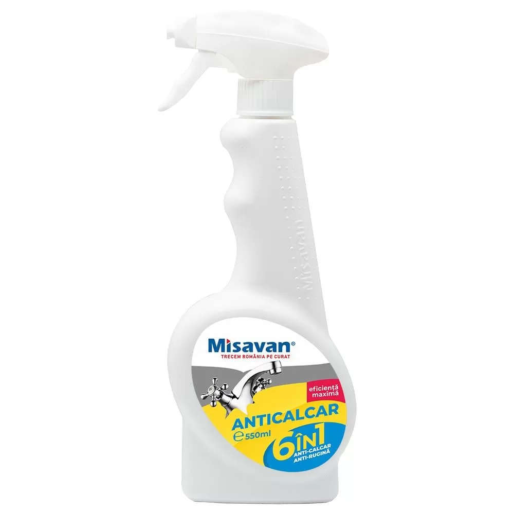 Solutie anticalcar Misavan 6 in 1, cu pulverizator, 750 ml