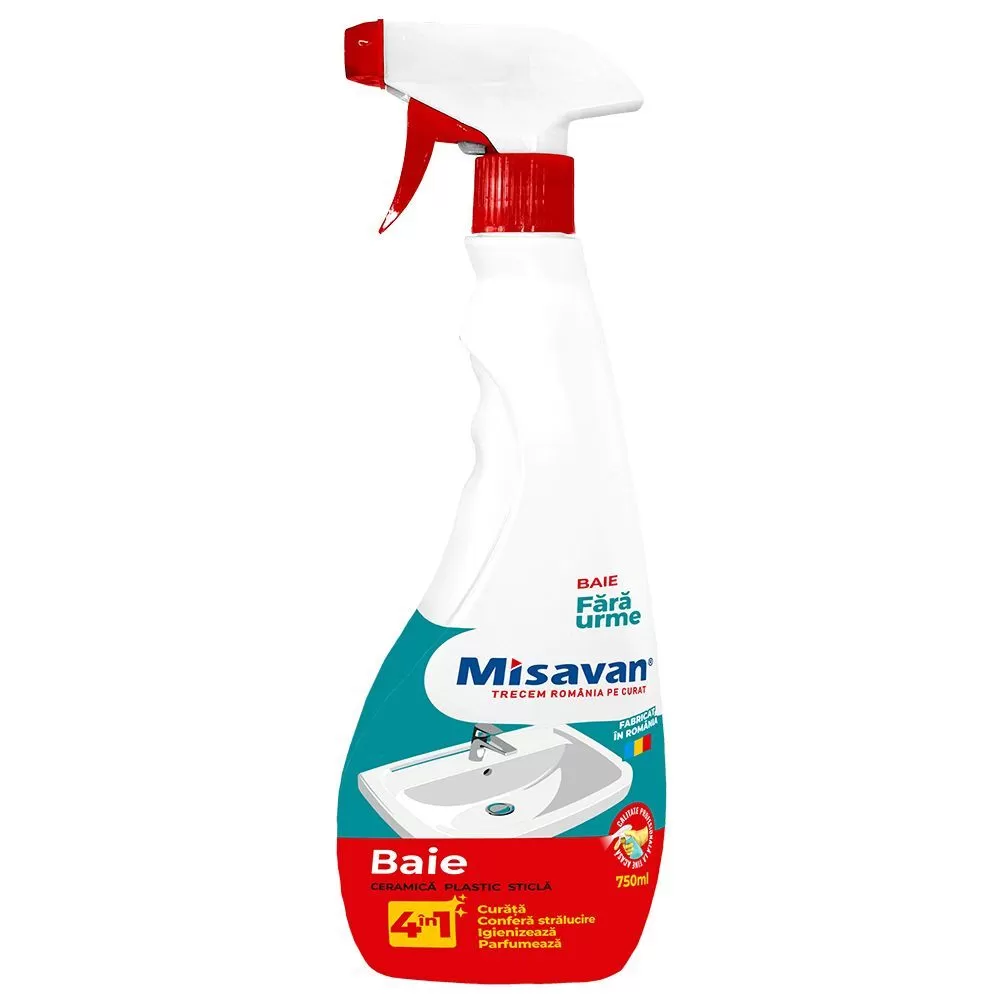 Detergent baie Misavan 4 in 1, cu pulverizator, 750 ml