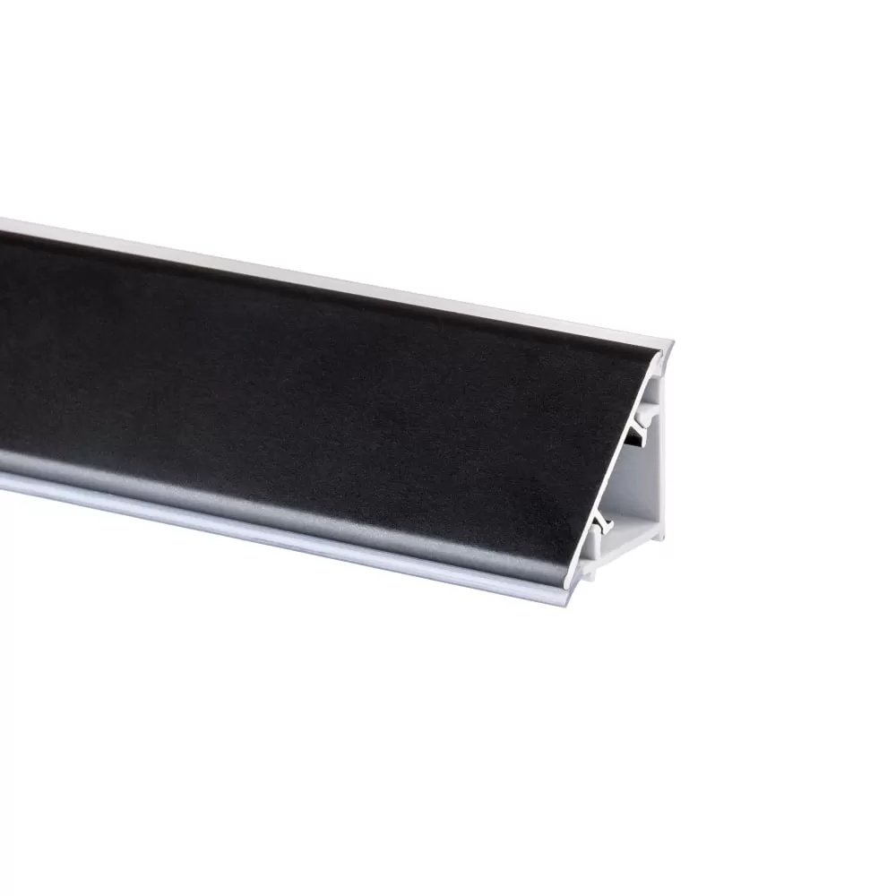 Profil inaltator blat, plastic cu folie PVC, negru, 4 m