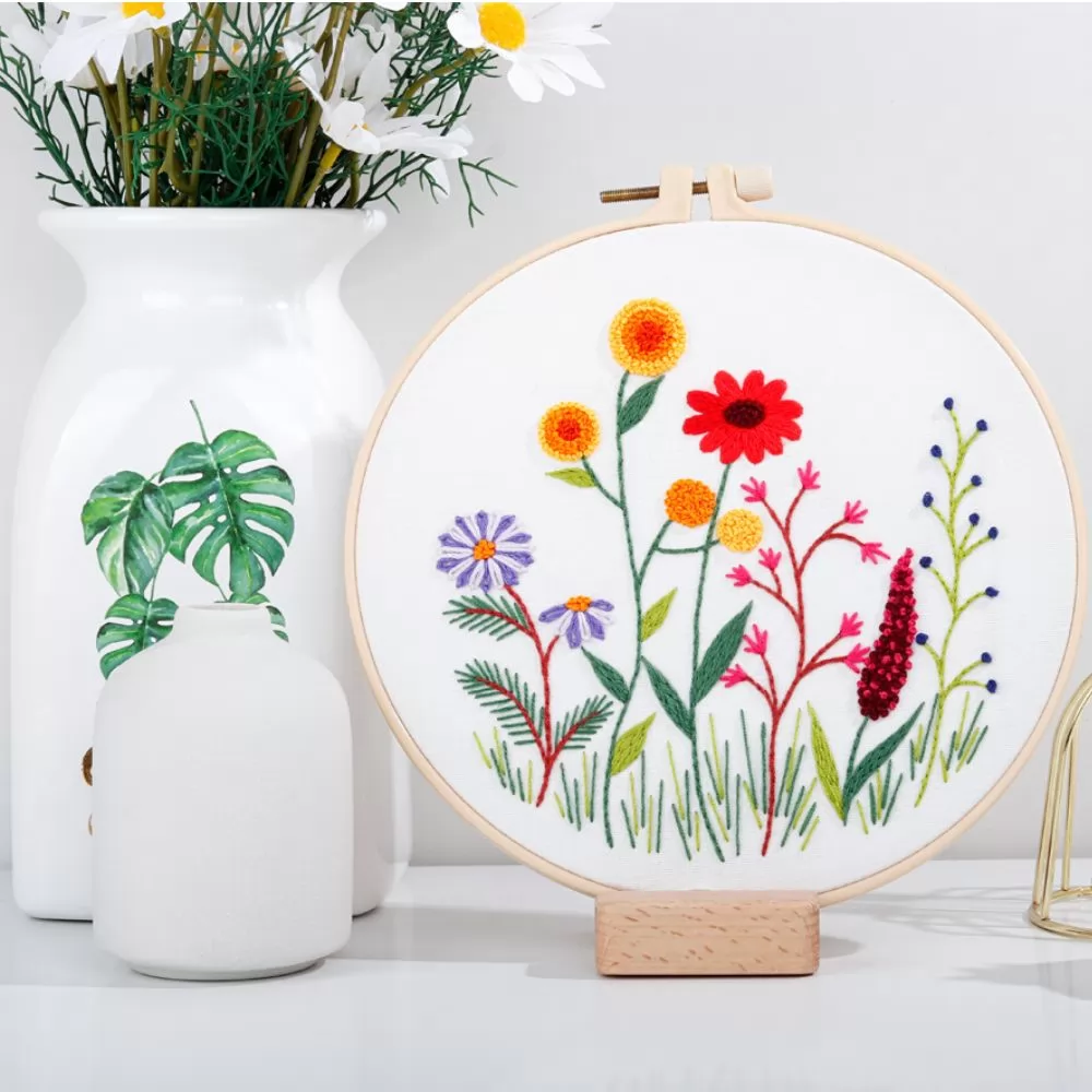 Kit Broderie DIY, cu flori de vara