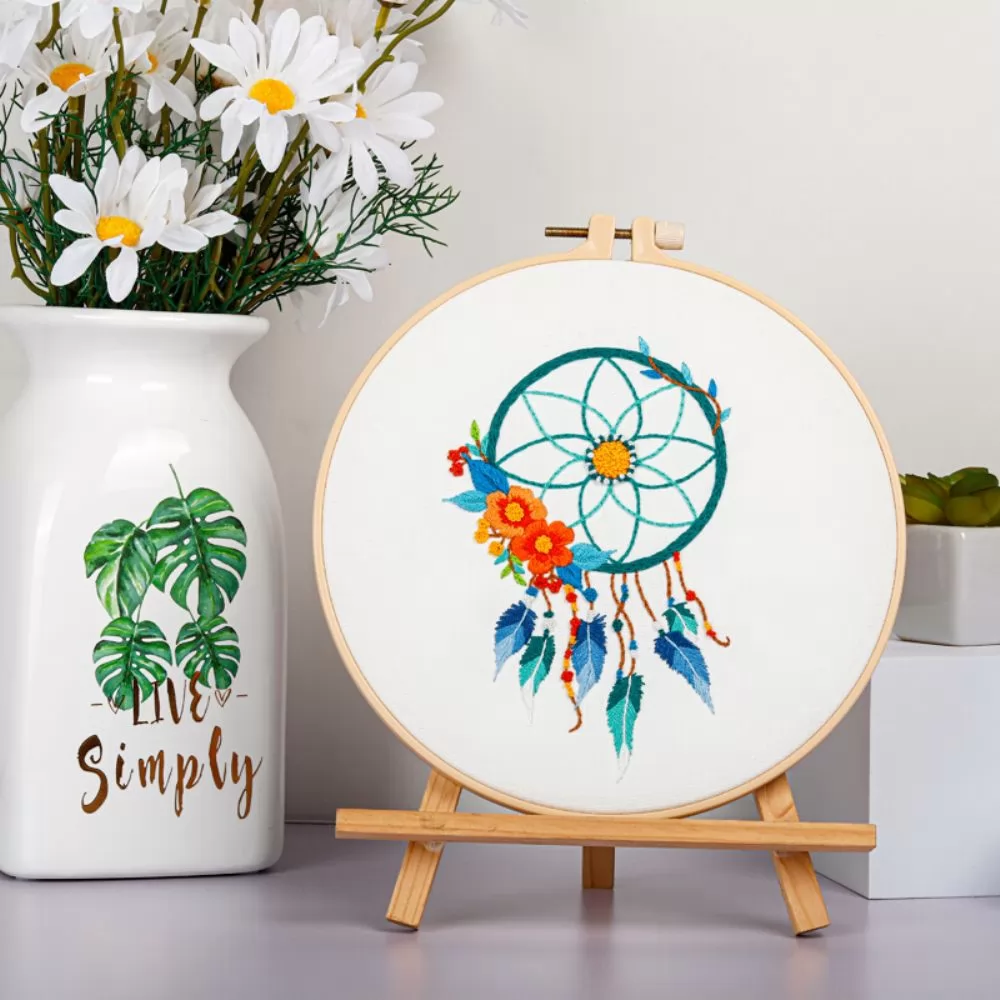Kit Broderie DIY, Dreamcatcher, alb