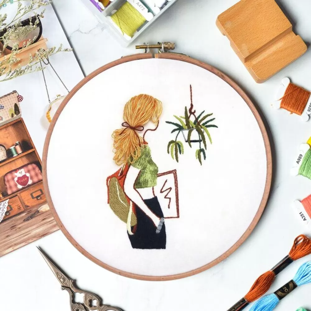 Kit Broderie DIY, Silhouette, Fata blonda