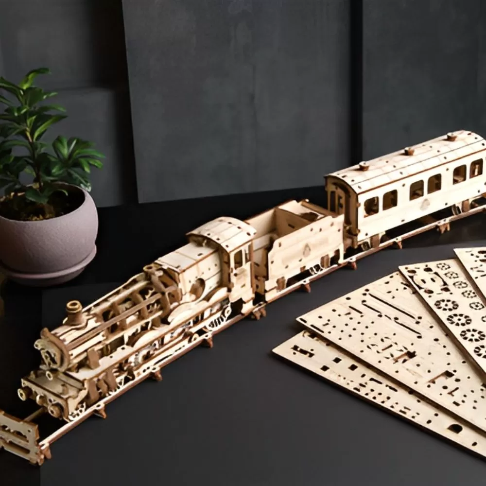 Puzzle 3D Hogwarts Express din lemn, Ugears
