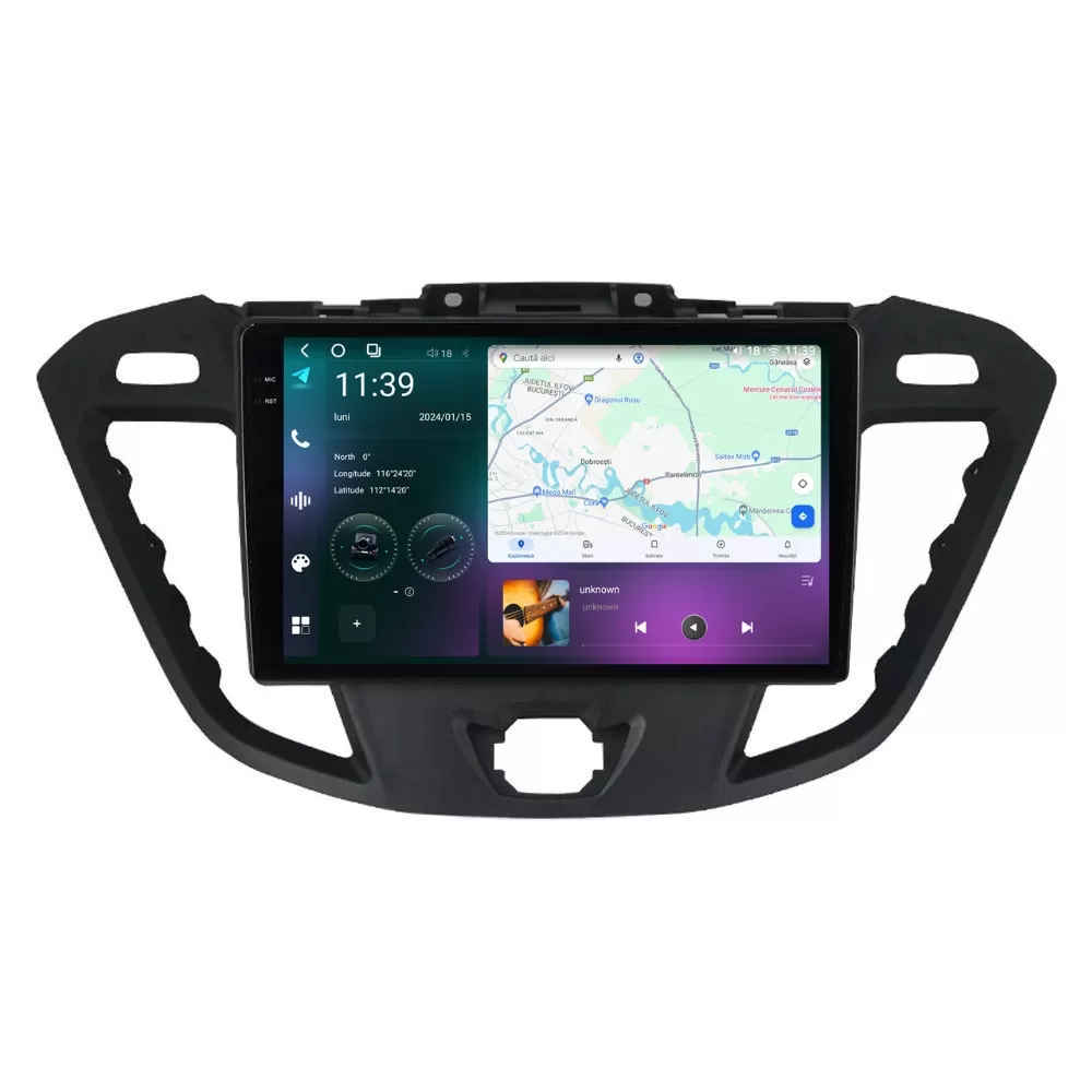 Navigatie dedicata cu Android Ford Transit Tourneo Custom 2012 - 2018, 12GB RAM, Radio GPS Dual Zone, Display 2K QLED 9.5
