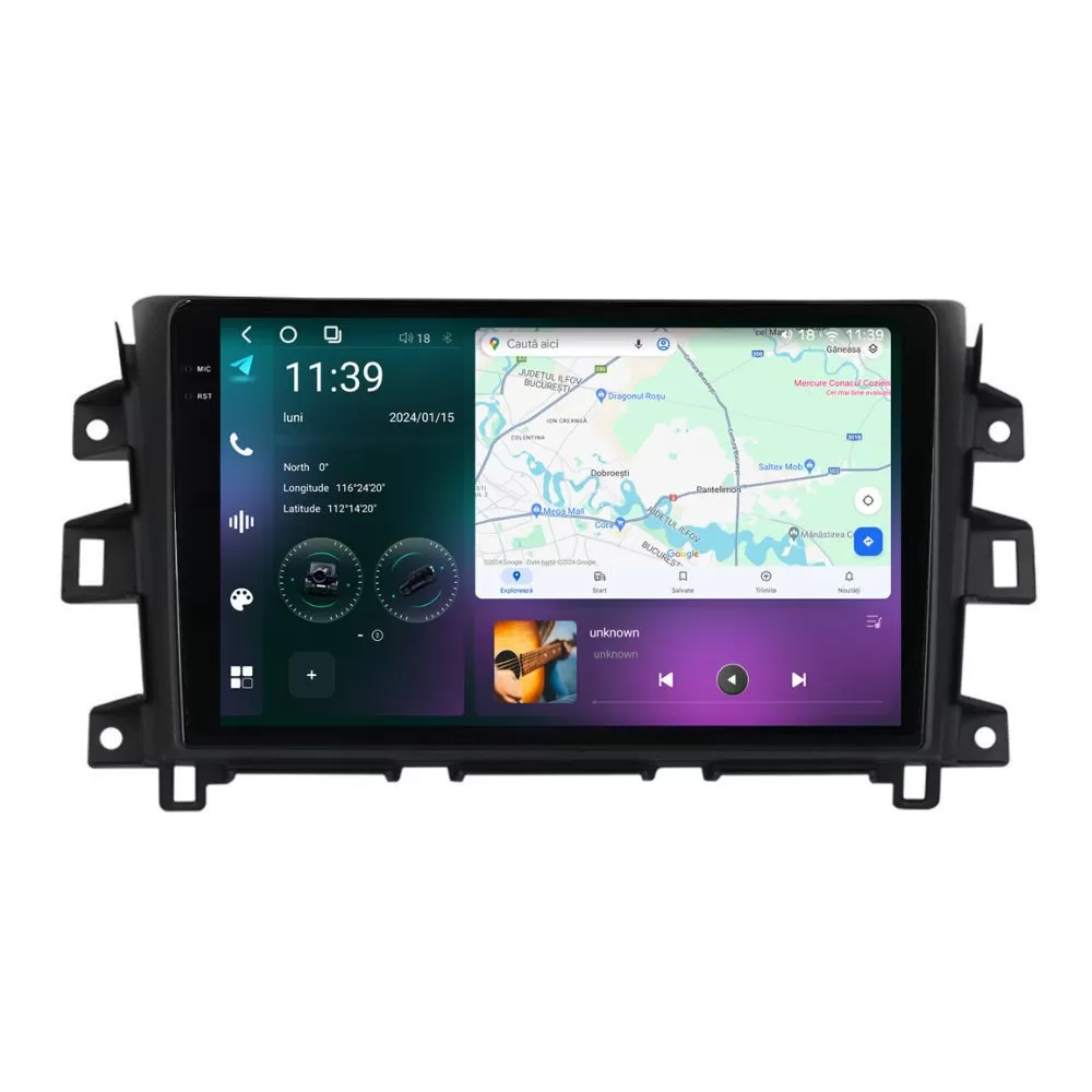 Navigatie dedicata cu Android Nissan Navara NP300 D23 dupa 2014, 12GB RAM, Radio GPS Dual Zone, Display 2K QLED 9.5